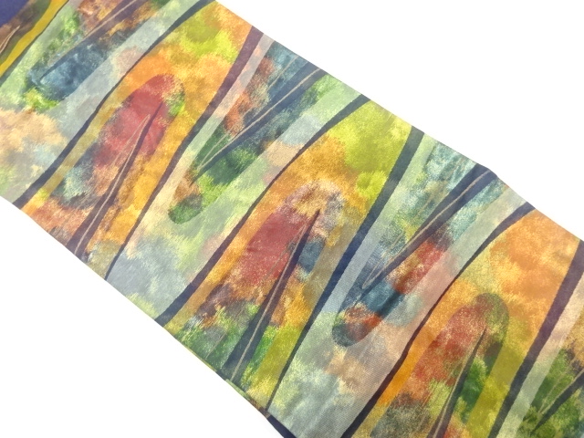 流水模様織り出し　名古屋帯